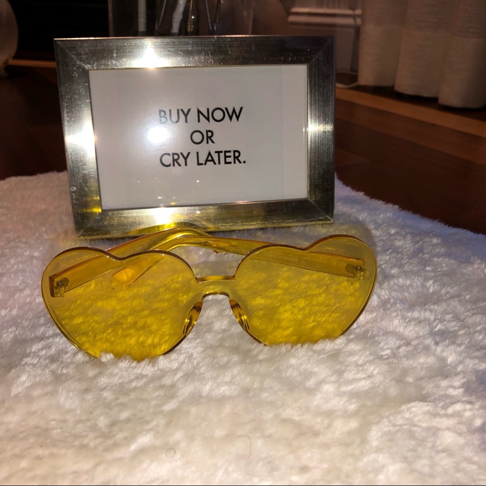 Yellow heart-shaped shades 💛